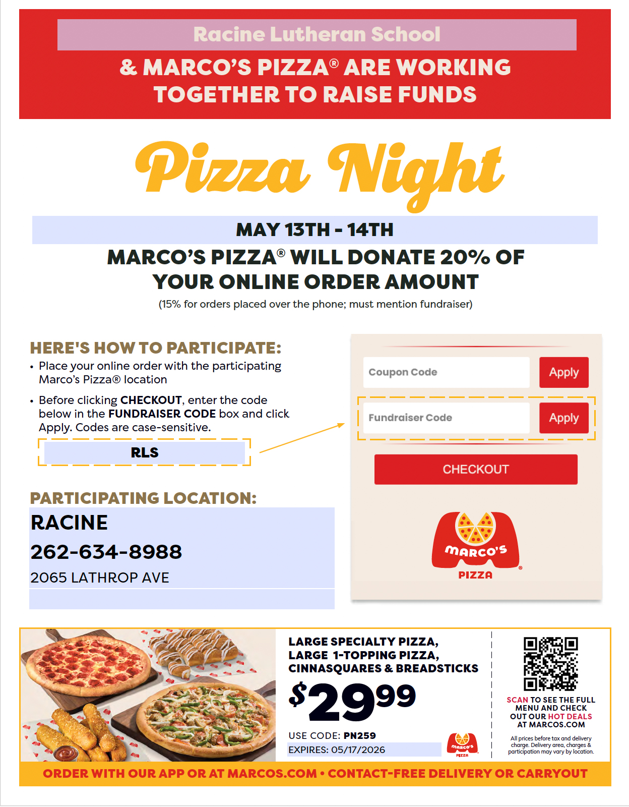 Marco's Pizza Night